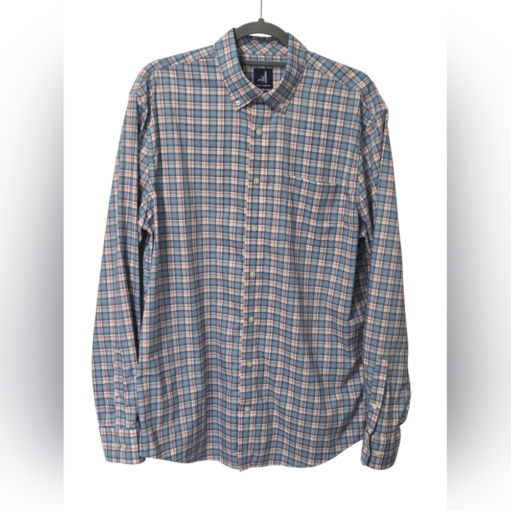 Johnnie-O Prep-Formance Button Front Shirt Mens L Multicolor Plaid Long Sleeve
